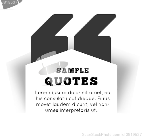 Image of Quote blank template on white background. 