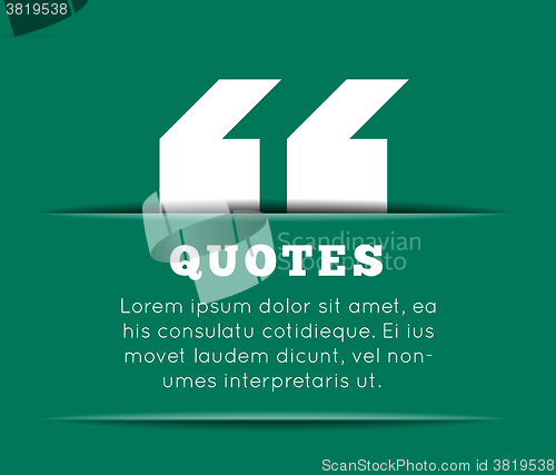 Image of Quote blank template on white background. 