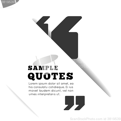 Image of Quote blank template on white background. 