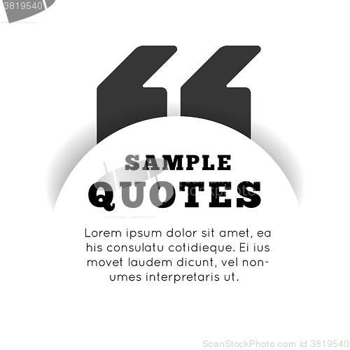 Image of Quote blank template on white background. 