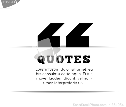 Image of Quote blank template on white background. 