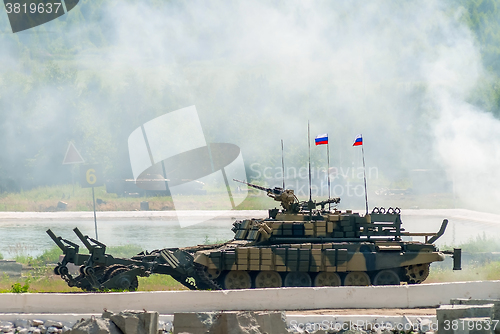 Image of Armored deminer BMR-3M in action. Russia