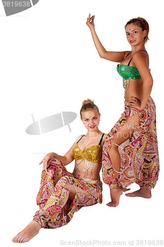 Image of Two belly dancers over white