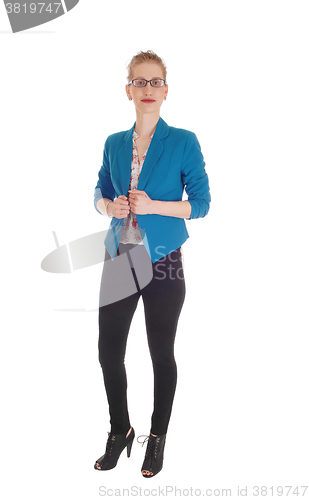 Image of Slim tall girl in tights.