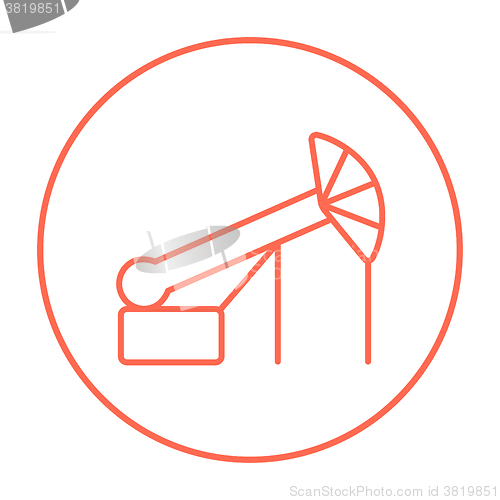 Image of Pump jack oil crane line icon.