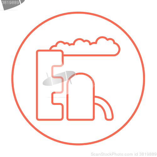 Image of Refinery plant line icon.