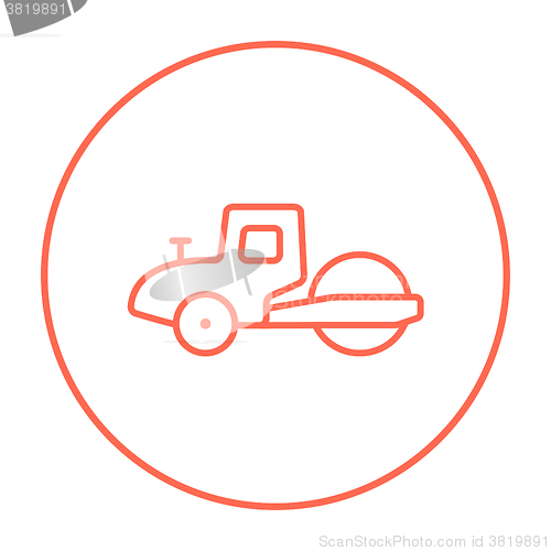 Image of Road roller line icon.