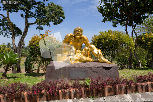 Image of fat monk statue in complex Pagoda Ekayana