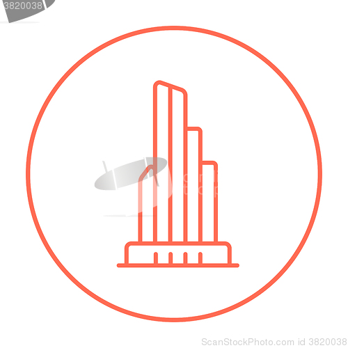 Image of Skyscraper office building line icon.