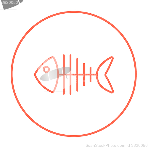 Image of Fish skeleton line icon.