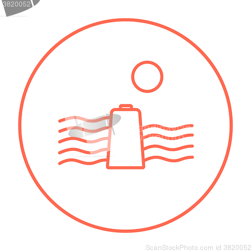 Image of Solar energy and hydropower line icon.