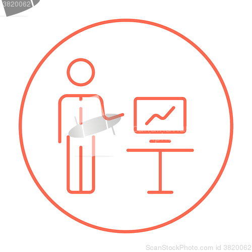 Image of Business presentation line icon.