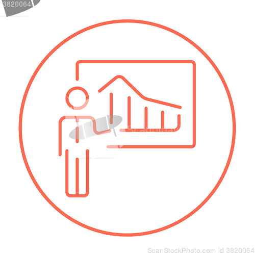 Image of Businessman with infographic line icon.