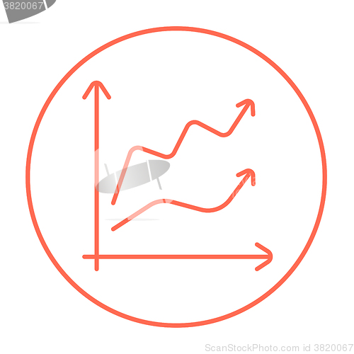 Image of Growth graph line icon.