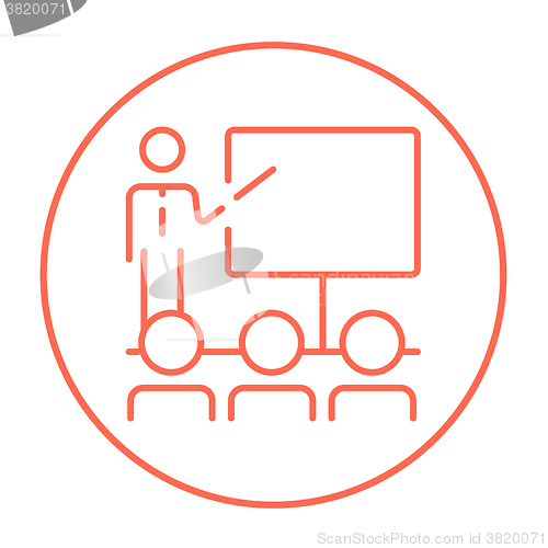 Image of Business presentation line icon.