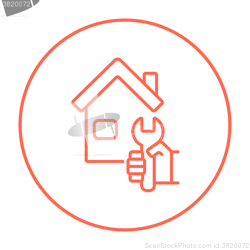 Image of House repair line icon.