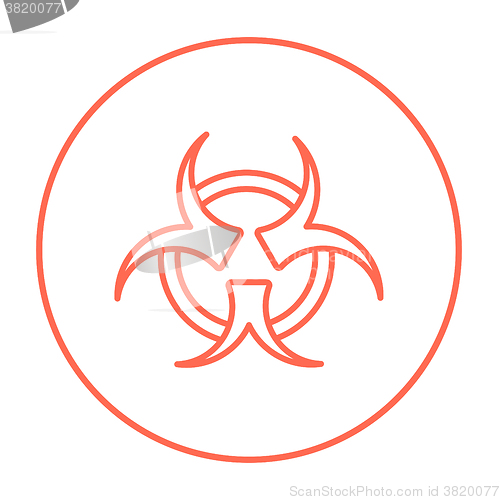 Image of Bio hazard sign line icon.