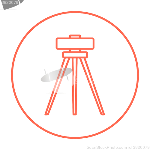 Image of Theodolite on tripod line icon.