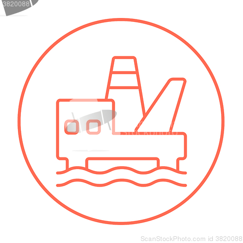 Image of Offshore oil platform line icon.