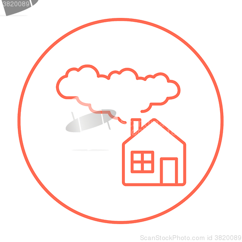 Image of Save energy house line icon.