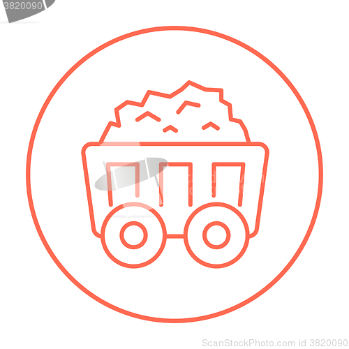 Image of Mining coal cart line icon.