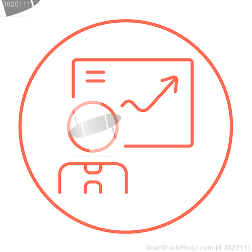 Image of Businessman with infographic line icon.