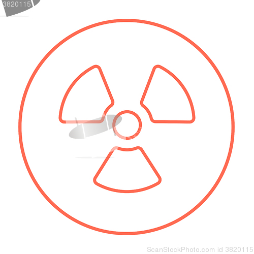 Image of Ionizing radiation sign line icon.