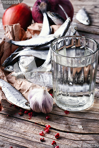 Image of Vodka and salted sprat