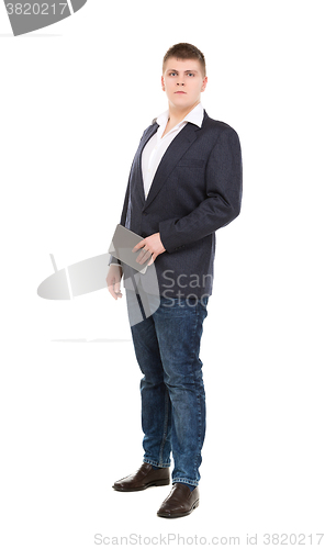 Image of Full Length Portrait Confident Young Businessman with a Modern T