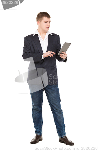 Image of Full Length Portrait Confident Young Businessman with a Modern T