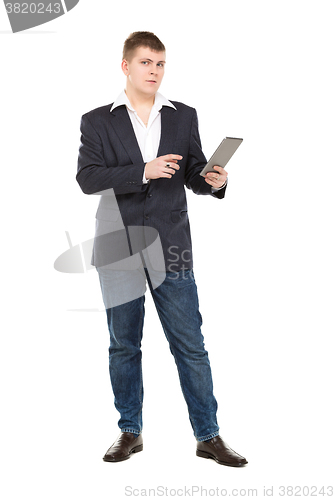 Image of Full Length Portrait Confident Young Businessman with a Modern T