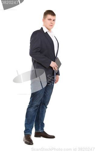 Image of Full Length Portrait Confident Young Businessman with a Modern T