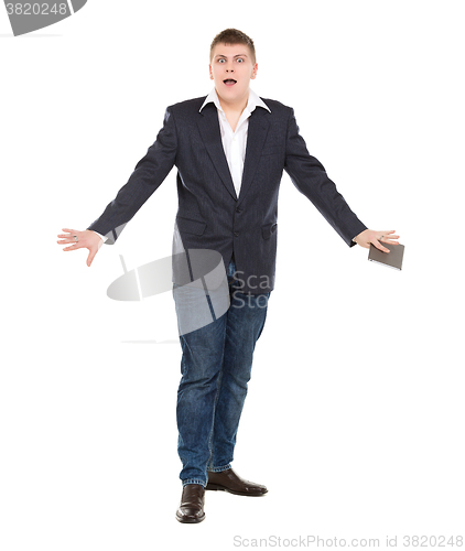 Image of Full Length Portrait Confident Young Businessman with a Modern T