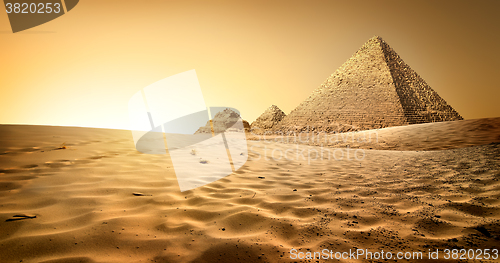 Image of Pyramids in sand