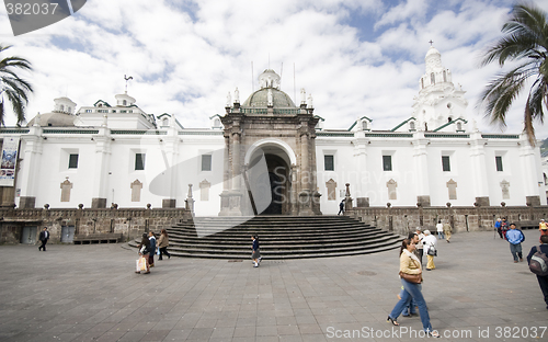 Image of cathedral national on plaza grande quito ecuador