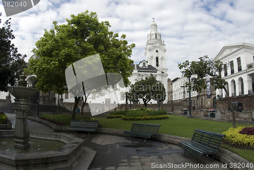 Image of national palace on plaza grande quito ecuador