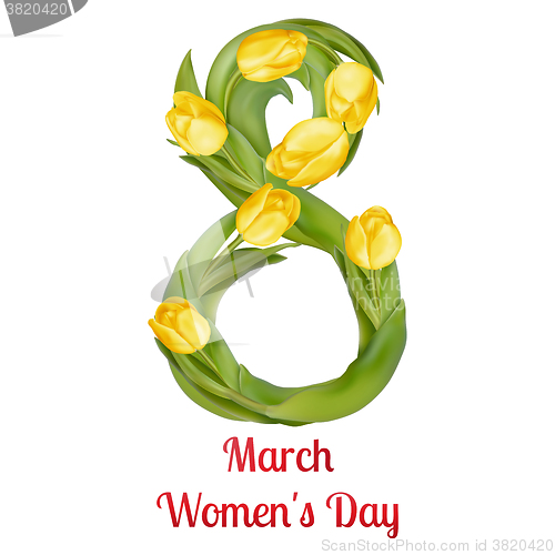 Image of Womens Day greeting card. EPS 10