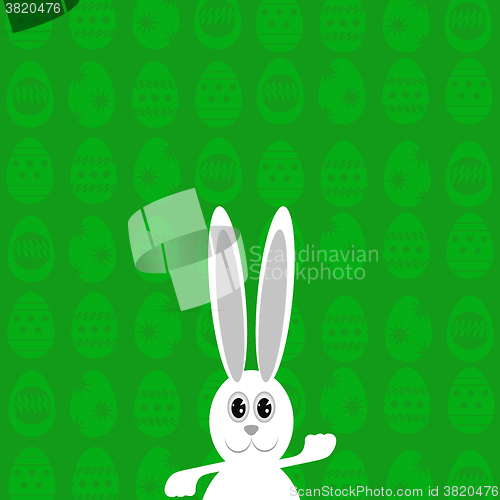 Image of Greeting Card with  White Easter Rabbit.