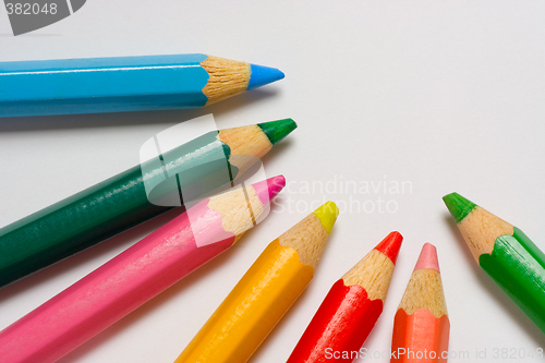 Image of Color pencils on a piece of white paper

