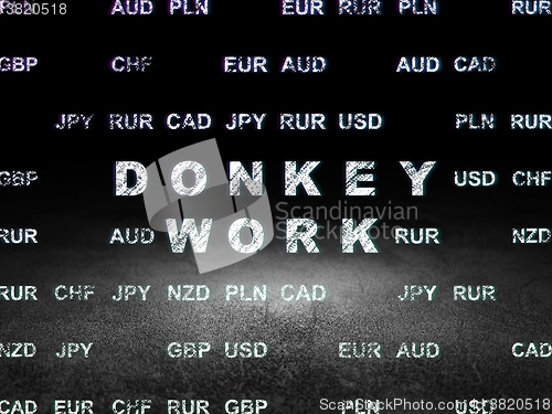 Image of Business concept: Donkey Work in grunge dark room