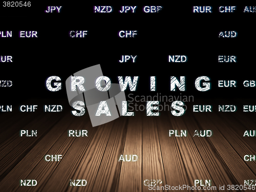 Image of Finance concept: Growing Sales in grunge dark room