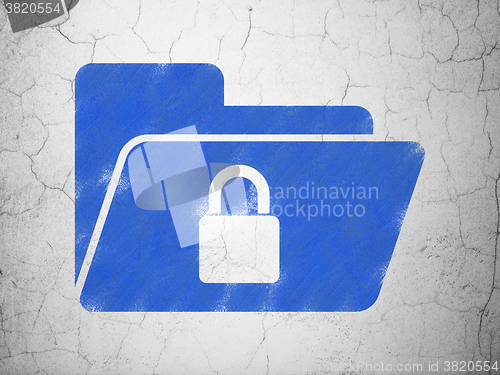 Image of Business concept: Folder With Lock on wall background