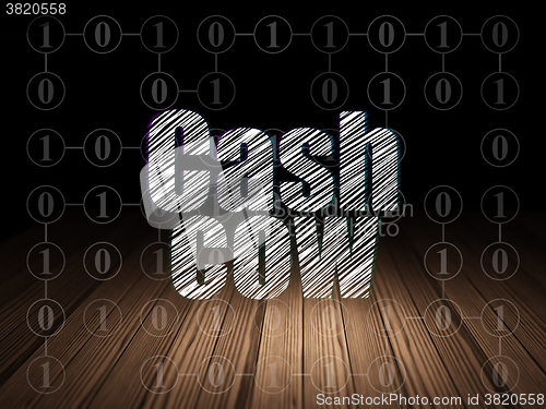 Image of Finance concept: Cash Cow in grunge dark room
