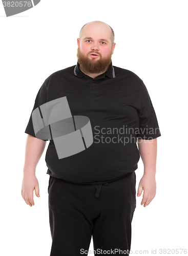 Image of Bearded Fat Man in a Black Shirt