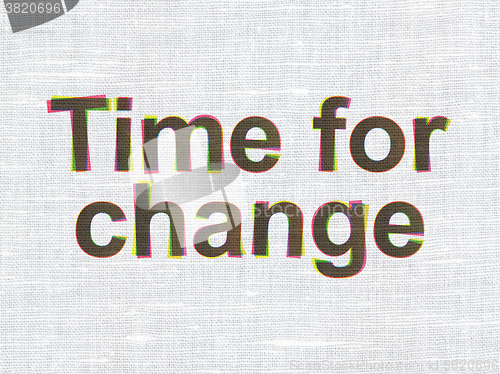 Image of Timeline concept: Time For Change on fabric texture background