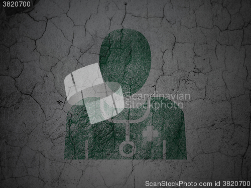 Image of Health concept: Doctor on grunge wall background