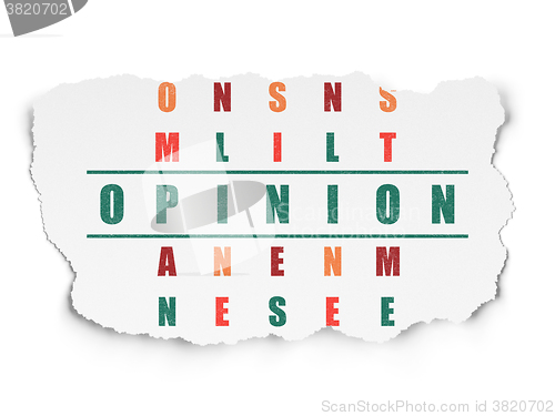 Image of Marketing concept: Opinion in Crossword Puzzle