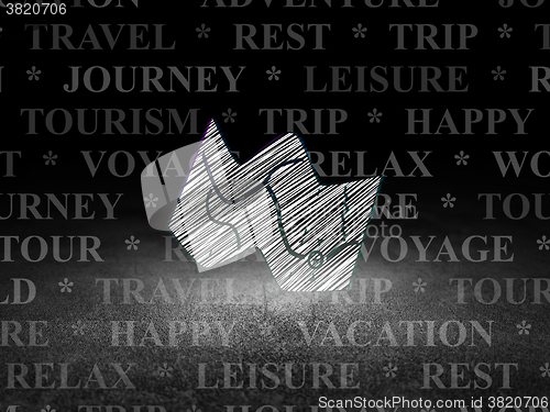 Image of Tourism concept: Map in grunge dark room