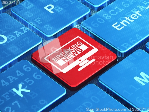 Image of News concept: Breaking News On Screen on computer keyboard background