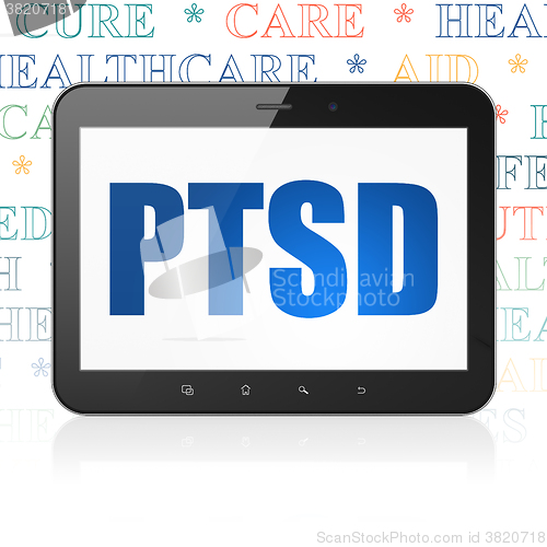 Image of Healthcare concept: Tablet Computer with PTSD on display